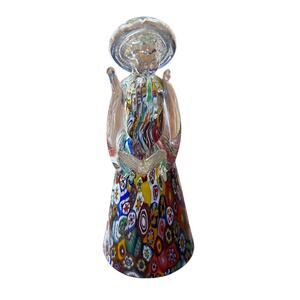Heavenly Art Glass Angel Murano Millefiori Italian Figurine Gold Fleck Italy